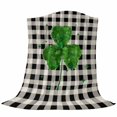 thumbnail image 6 of St. Patrick's Day Blanket Soft Cozy Warm Throw Blanket for Couch, Plush Fuzzy Flannel Fleece Blankets for Sofa, Green Shamrock Love Buffalo Plaid Vintage Bed Blankets Gifts for Men, 50"x60", 6 of 9