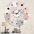 thumbnail image 2 of Designart 'ronde Géométrique Texturé Modèle Milieu du Siècle Moderne Horloge Murale, 2 of 4