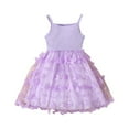 thumbnail image 3 of Wuxain Child Girls Dresses Spaghetti Strap A Line Mesh Dress 10D Skirt With Full Up Butterflies For Toddler To Preteen Summer Skirt, Purple, 12-18 Months, 3 of 7