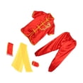 thumbnail image 2 of QualitChoice Chinese Traditional Tai Clothing Martial Arts Outfits Feature Handmade Embroidery Morning Exercise Kung Fu Uniform Red 160, 2 of 6