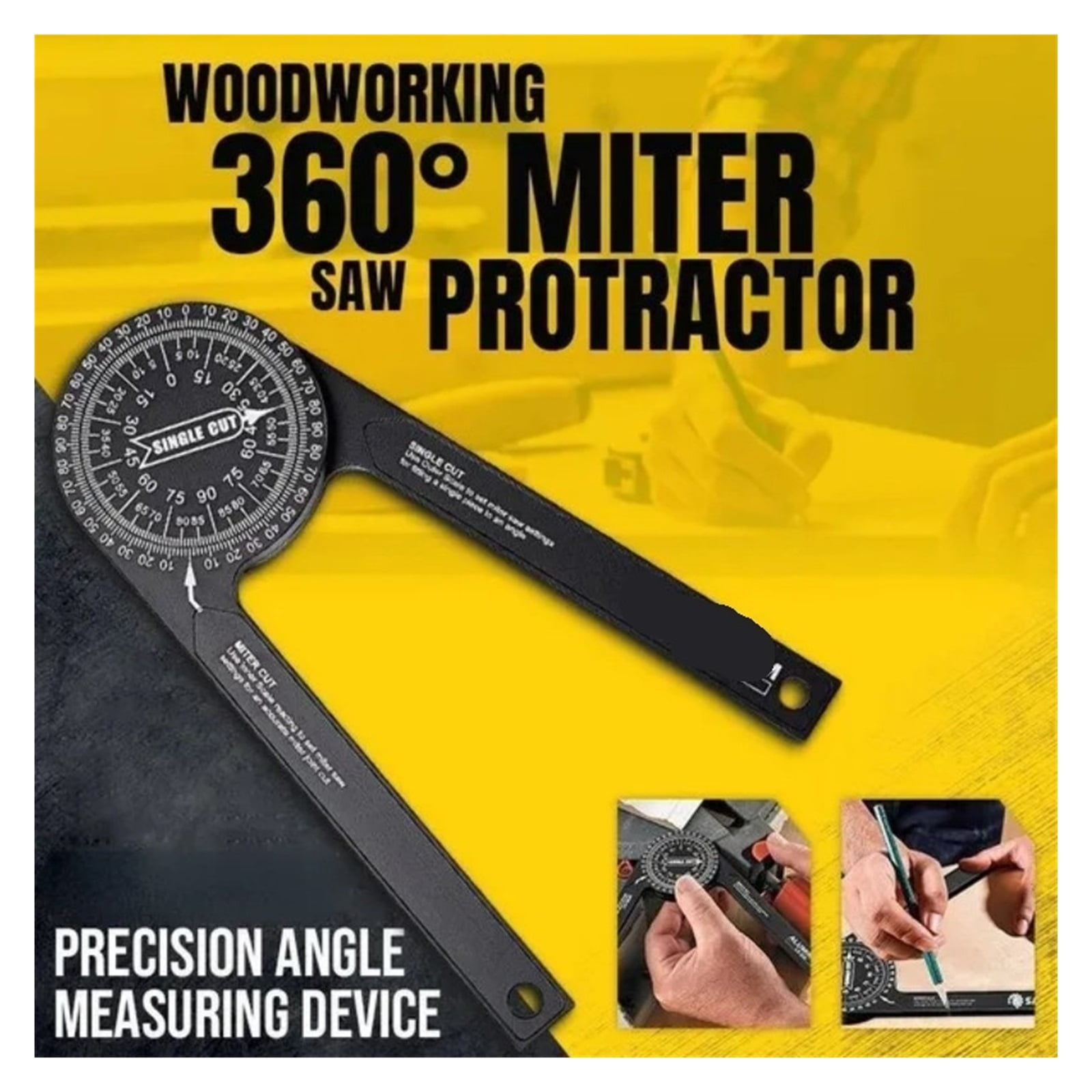 1pc 360 Aluminium Alloy Degree Miter Saw Protractor High Accuracy Angle Finder Gauge ,Water-Proof & Dust Resistant