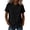 Black, variant on Asymmetric Tunic Top Women, Round Neck Loose Fit Short Sleeve Blouse White M