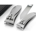thumbnail image 4 of 3pcs Travel Manicure Set German FINOX® Surgical Stainless Steel: Fingernail Clipper, Toenail Clipper, and Glass Nail File, 4 of 5
