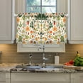 thumbnail image 2 of Yayeee Kitchen Curtains Tier Pair Light Filtering 27"x24" Rod Pocket Short Cafe Window Panel, Leaves Pattern, 2 of 7