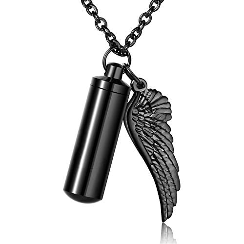 XIUDA Glass Cylinder Cremation Necklace for Ashes Memorial Ashes Holder Urn Necklace Cremation Jewelry for Ashes with Filling Kit