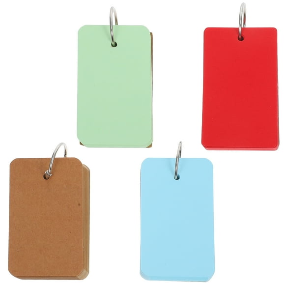 EeaseCA 4Pcs Kraft Paper Binder Ring Easy Flash Cards Memo Scratch Notes Pads