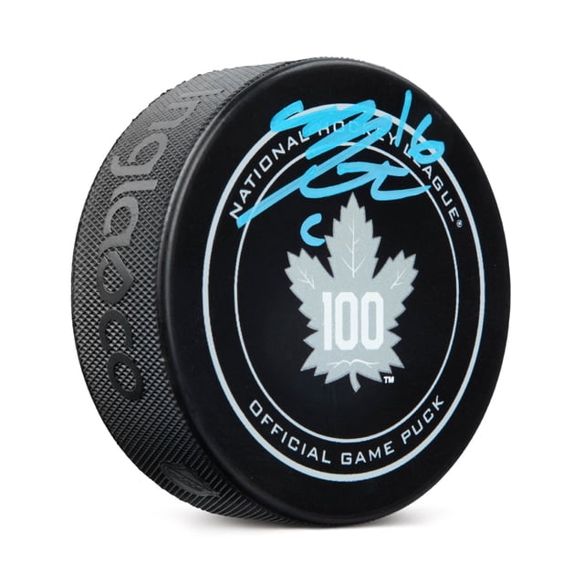 Mitch Marner Signed Toronto Maple Leafs 100th Anniversary Official Game Puck