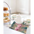 thumbnail image 3 of Summer Flamingo Kitchen Dish Towels for Drying Dishes Set of 2, Vintage Brown Palm Leaves Tropical Botanical Waffle Weave Microfiber Hand Tea Bathroom Towels Quick Dry & Absorbent Towel 12x12, 3 of 7