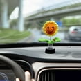 thumbnail image 3 of Handcrafted Crochet Sunflower Plush Toy Smiling Amigurumi Flower Decor For Home Office Or Car Dashboard, 3 of 4