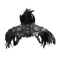 thumbnail image 2 of Bufandas de cuello de plumas de encaje gótico chal de plumas para fiestas de L jinwen capa tipo chal con plumas, 2 of 8