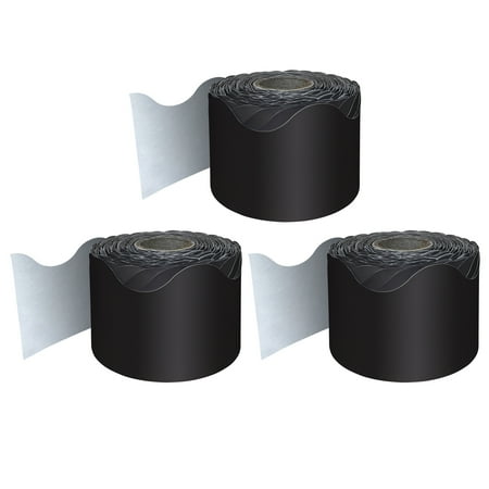 UPC: 0194629118168 | Carson Dellosa Education Black Rolled Scalloped Border  65 Feet Per Roll  Pack of 3