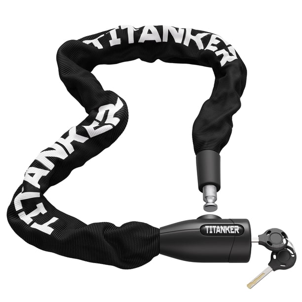 Candado con cadena para bicicleta Titanker Security, antirrobo, 10 mm de grosor