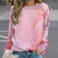 thumbnail image 2 of Colorful Marble Pattern Womens Casual Crewneck Sweatshirt Long Sleeve Tops Cute Pullover Loose Fit, 2 of 7