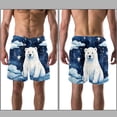 thumbnail image 3 of luoweisi Men's Beach Shorts Quick Dry Swim Trunks with Mesh Lining Galaxy Polar Bear S, 3 of 5