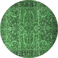 thumbnail image 1 of Ahgly Company Indoor Round Oriental Emerald Green Industrial Area Rugs, 7' Round, 1 of 4