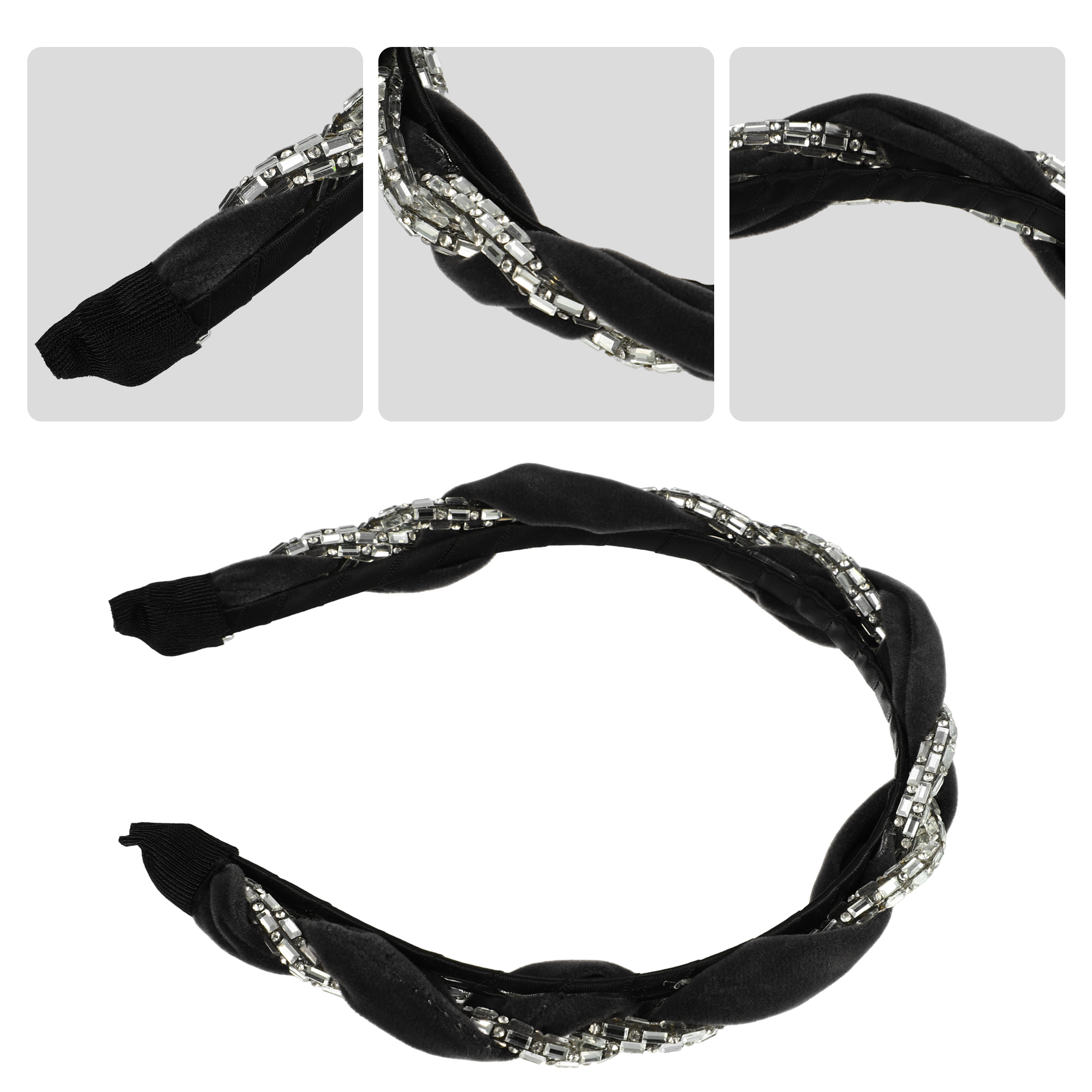 Unique Bargains Women Knotted Headbands Black
