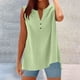 thumbnail image 2 of Camisa sin mangas con cierre de botones para mujer para el verano: informal para el día a día, color liso, versátil con vaqueros/pantalones., 2 of 4