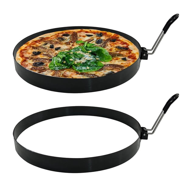 Molde para cocinar huevos con mango de silicona antiescaldaduras, herramienta de cocina multifunción para deliciosas creaciones de desayuno, anillos para huevos reutilizables de acero inoxidable