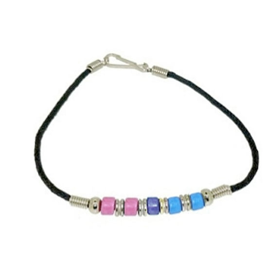 Bi Pride Plain Bead Wristlet Bracelet - Bisexual LGBT Pride Jewelry