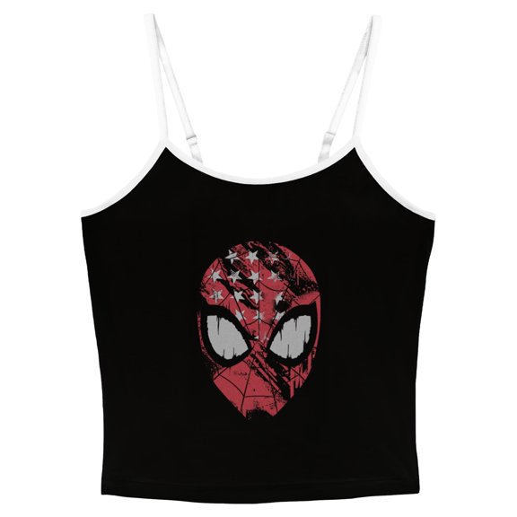 Juniors Marvel: Spider-Man American Spidey Mask Tank Top