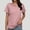 Light Pink, variant on Duojiaj Women's Fashion Round Neck Plus Size Short Sleeved Solid Color T Shirt Top Women's T-Shirts