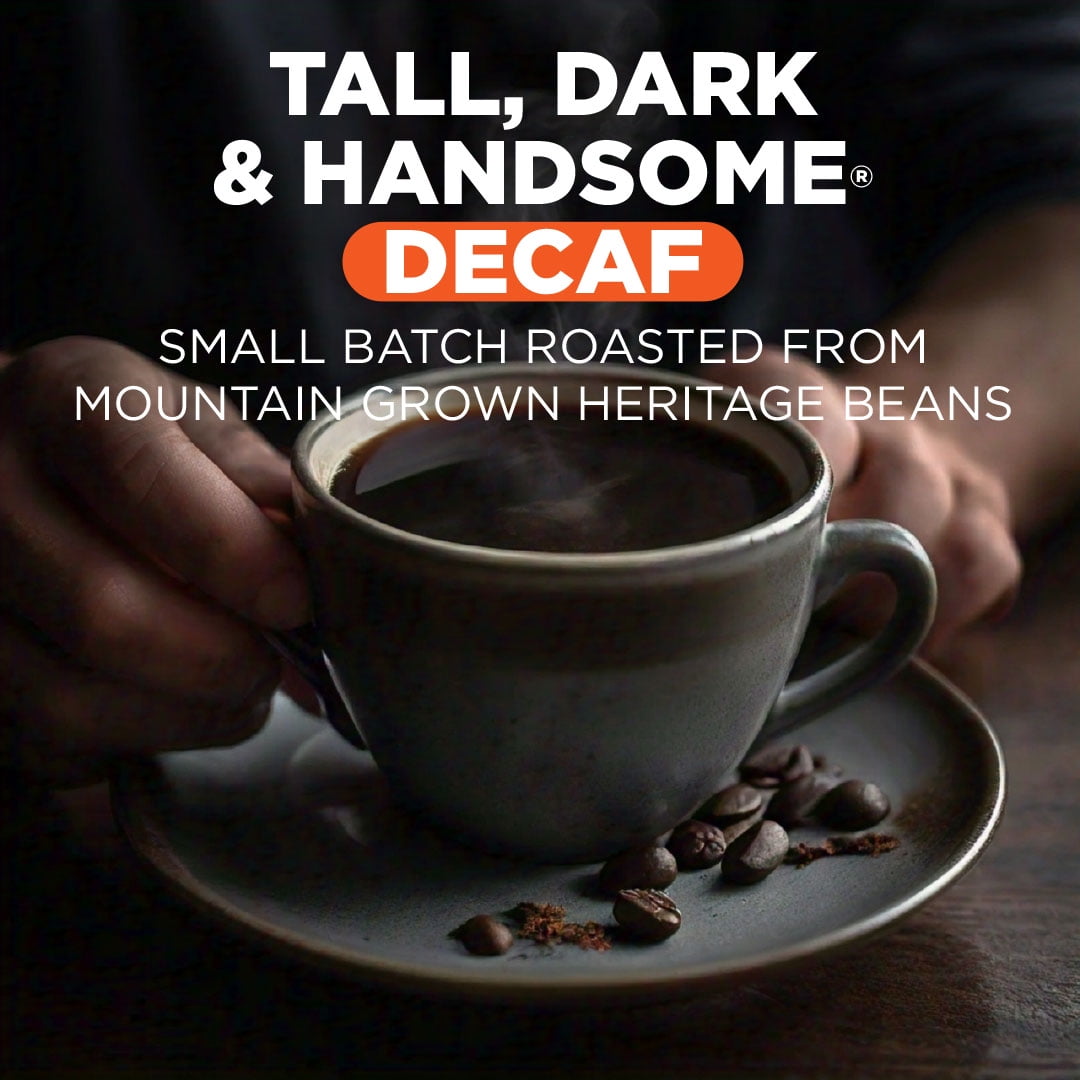 Maud's Decaf Dark Roast Coffee Pods, Tall Dark and Handsome, Compatible w/ K-Cup Brewers, 100ct