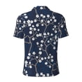 thumbnail image 4 of Rocae Cherry Blossoms on Navy Background for Men's Short Sleeve Polo Shirt, Quick Drying Performance Moisture Wicking Sports Men's Golf Shirt Small, 4 of 9