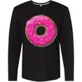 thumbnail image 3 of Inktastic Pink Donut with Sprinkles Long Sleeve T-Shirt, 3 of 5