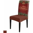 thumbnail image 4 of Chair Covers for Dining Room Set of 4,Merry Christmas Santa Bells Berry Stretch Seat Protector Removable Washable Chairs Slipcovers for Kitchen Banquet Wedding Hotel,Xmas Tree Branches on Red, 4 of 6
