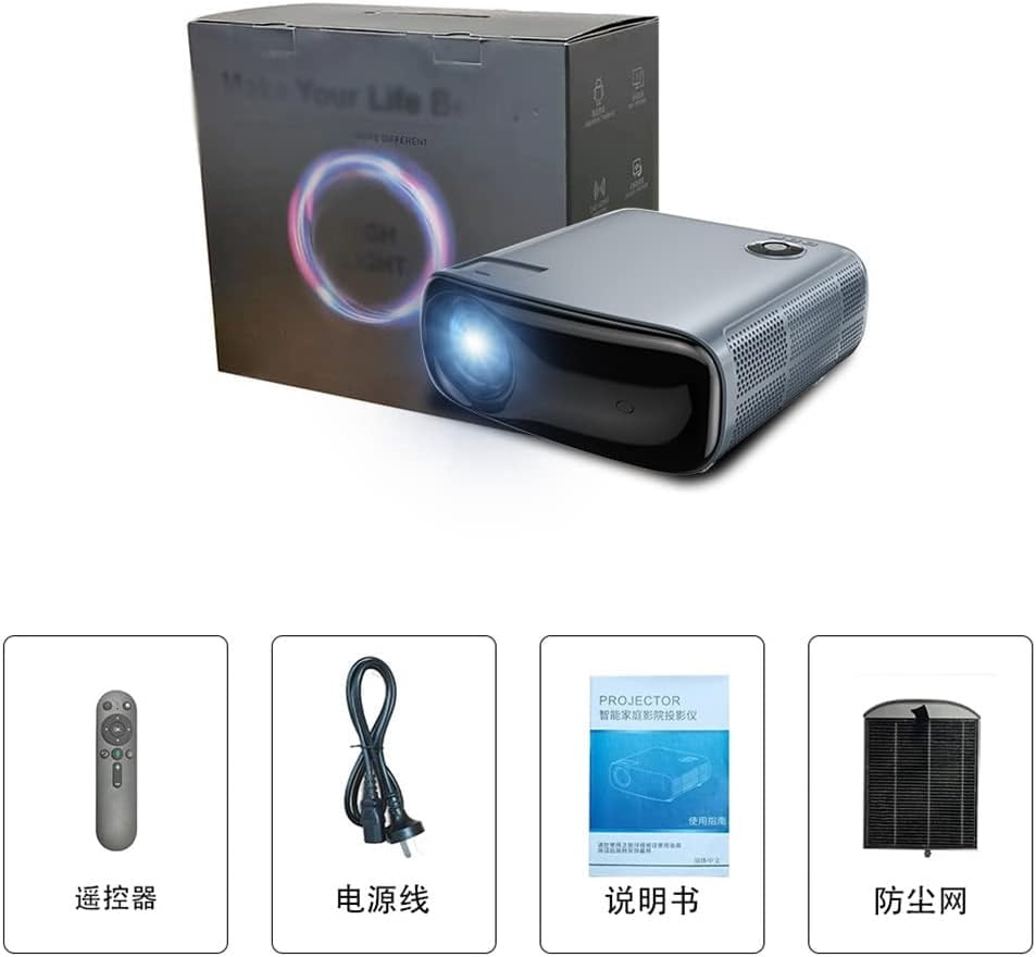 Projector Office Support 4K High Brightness LED Screen Voice Mini Home Projector (D As the picture shows)