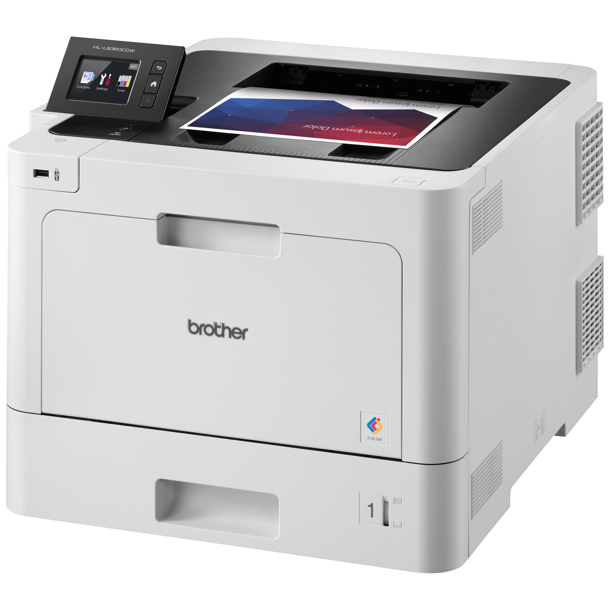 Brother Business Color Laser Printer, HL-L8360CDW, Wireless Networking, Automatic Duplex Printing, Mobile Printing, Cloud printing - image 3 of 10