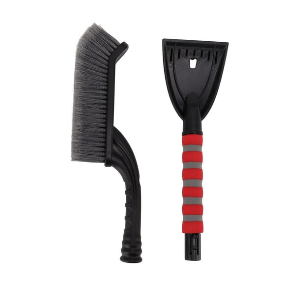 Brosse à neige amovible avec poignée ergonomique en mousse pour voitures, camions, gris et rouge