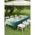 thumbnail image 5 of 60x102 Inch Outdoor Tablecloth with Umbrella Hole Zipper Rectangle Mist Ocean Rectangular Tablecloths Waterproof Coastal Emerald Green Ombre Sea Waves Minimalist Patio Table Cloth Cover for Picnic, 5 of 8