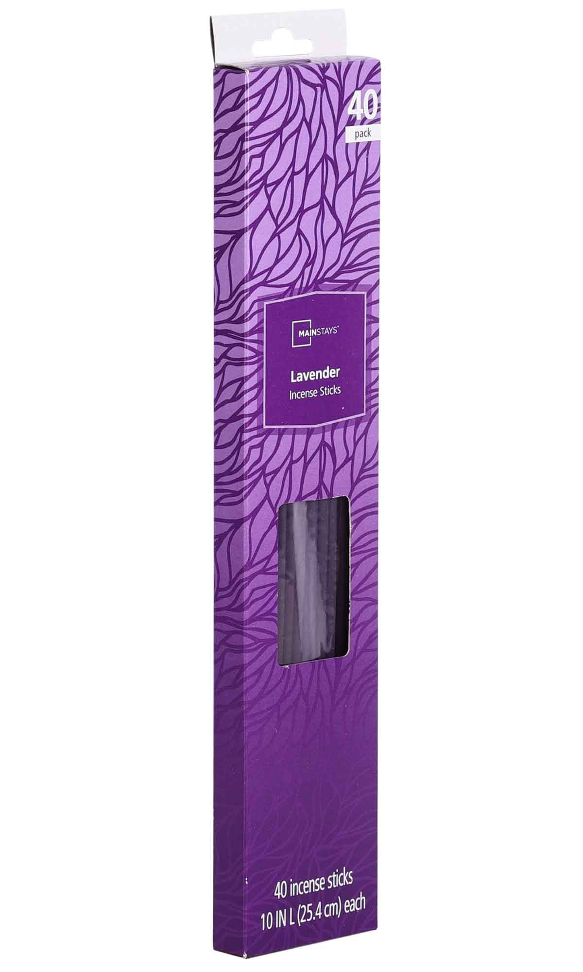 Mainstays Incense Sticks, Lavender Fragrance (Purple), 40 Pack