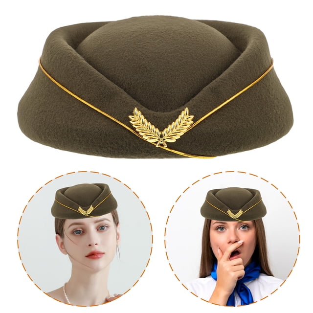 HEALEEP Air Hostess Beret Cap Color Con Y Acrílica