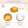 thumbnail image 2 of Lot de 100 Perles Plates à Coudre avec Strass, 8mm Cristal Rondes, Jaune Doré, 2 of 6