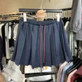 thumbnail image 4 of Minivestido adelgazante de cintura alta para mujer, estilo preppy, falda plisada con cordón, otoño de 2024, falda Jk reductora de edad, 4 of 4