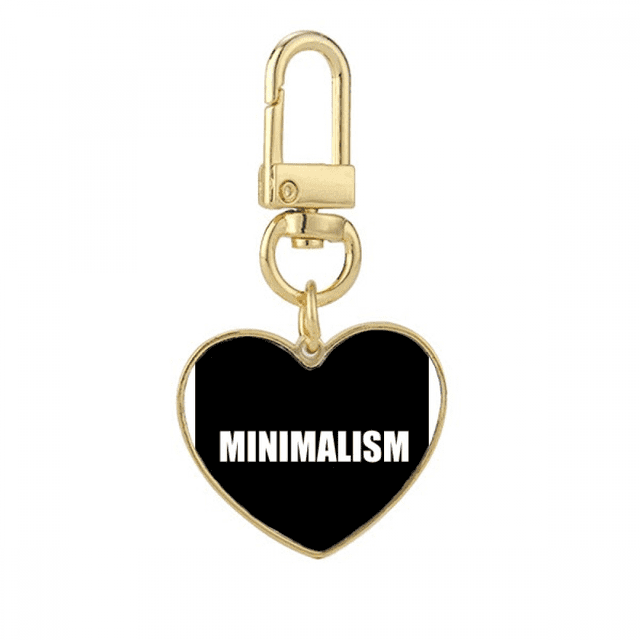 Philosophical Thought Minimalism Gold Heart Keychain Metal Keyring Holder