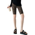 thumbnail image 2 of Women Leopard Print Biker Shorts, High Waist Tummy Control Butt Lift Workout Shorts, 2 of 9