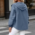 thumbnail image 4 of Admvng Jacket for Women Hooded Zip Up Windbreaker Lightweight Casual Outdoor Coat, 4 of 5