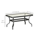 thumbnail image 3 of Outsunny Table Basse de Patio Extérieur de 37 Pouces, avec Dessus en Verre Trempé, Noir, 3 of 10