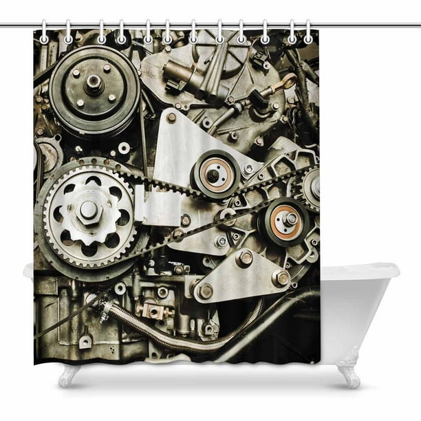 Mkhert Cool Sport Car S Engine Gears Steampunk Decor Waterproof Polyester Fabric Shower Curtain Bathroom Sets 60x72 Inch Walmart Com