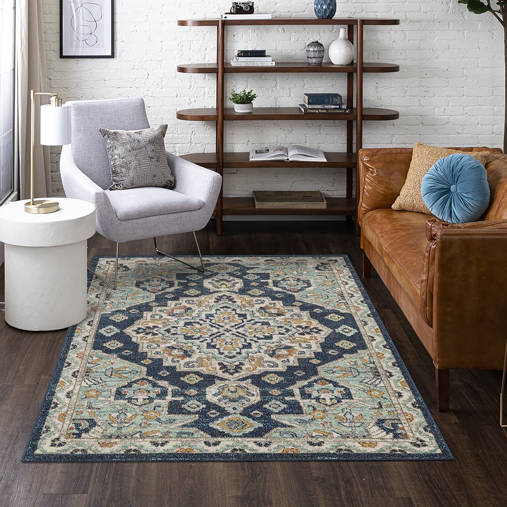 Mohawk Home Huffman Indoor Ornamental Area Rug, Blue, 3'11" x 6'