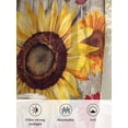 thumbnail image 6 of Sheer Curtains 63 Inch Length 2 Panels Set for Bedroom, Sunflowers Semi Sheer Curtains for Windows, Retro Flower Barn Doors Butterfly Farmhouse Brown Voile Window Treatments Rod Pocket Curtain, 6 of 7