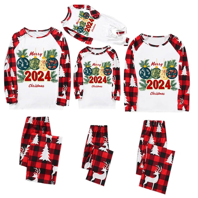 Red Checkered Shirt Christmas Family Pajamas Matching Sets Matching Family Outfits, Fun Christmas Pjs, Perfect Holiday Sleepwear for the Entire Family