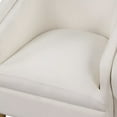 thumbnail image 6 of Velvet Accent Chair, Modern Upholstered Armchair with Lumbar Pillow and Metal legs, Living Room Single Sofa Chair for Home Office, White, 6 of 8