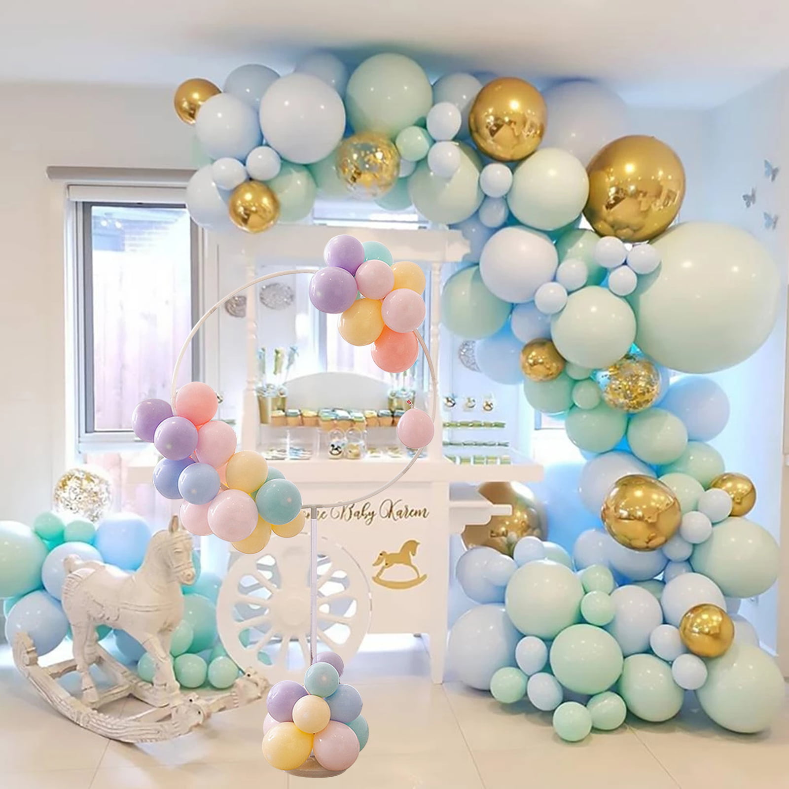 Details about   163x73cm Circle Balloon Arch Frame Balloons Stand Holder Kit Wedding decor SF 