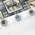 thumbnail image 4 of Blue And White Buffalo Grid Curtains Farm Animals Blackout Curtains for Living Room Bedroom Dining Room Floral Rustic Farmhouse Style Window Treatments Windwill Darkening Curtains 52"X63", 4 of 5