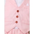 thumbnail image 7 of Haitryli Baby Boys Summer Formal Suit Gentleman Vest Bowtie Top with Shorts Tuxedo Sets Pink 2-3, 7 of 7