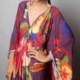 thumbnail image 6 of Taqqpue Kaftan Dress for Women,Plus Size Hawaiian Batwing Sleeve Beach Cover Up Loose Vacation Maxi Dress Summer Swimsuit Dresses, 6 of 7